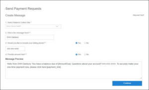 The Send Payment Requests screen.
