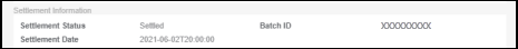 The Settlement Information section of Transaction Details.