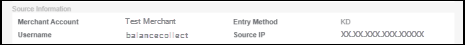The Source Information section of Transaction Details.