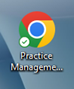 A Practice Management Bridge shortcut icon with the Google Chrome icon above it.