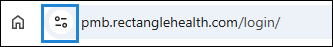 The tune icon to the left of a website’s URL in a Chrome web browser. A box surrounds it.