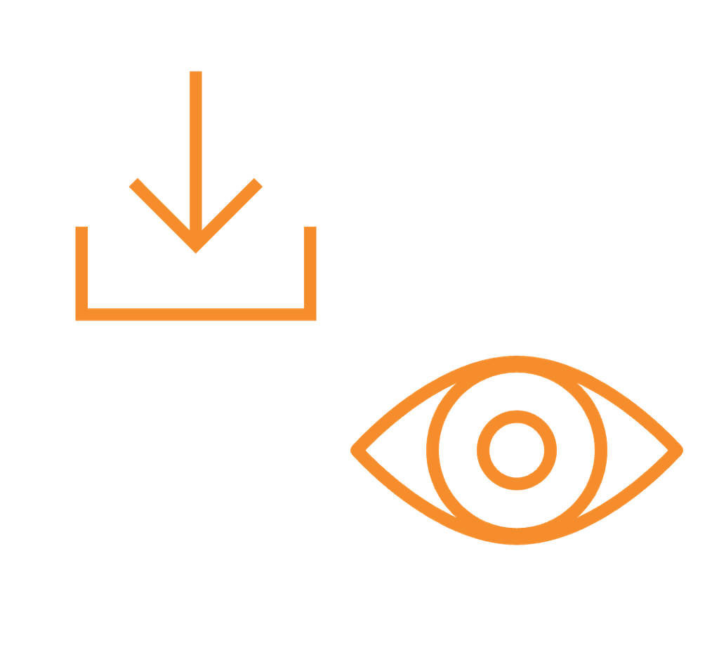 A download icon and an eye icon.